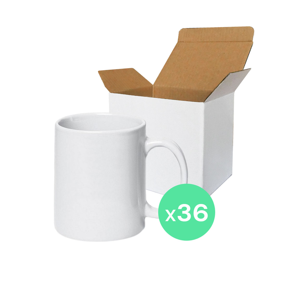 DesignTec - Taza metálica sublimable blanca 10oz con caja