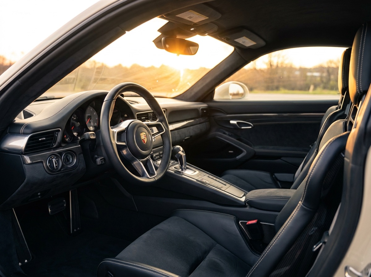 Luxury car interior after full leather and trim detail