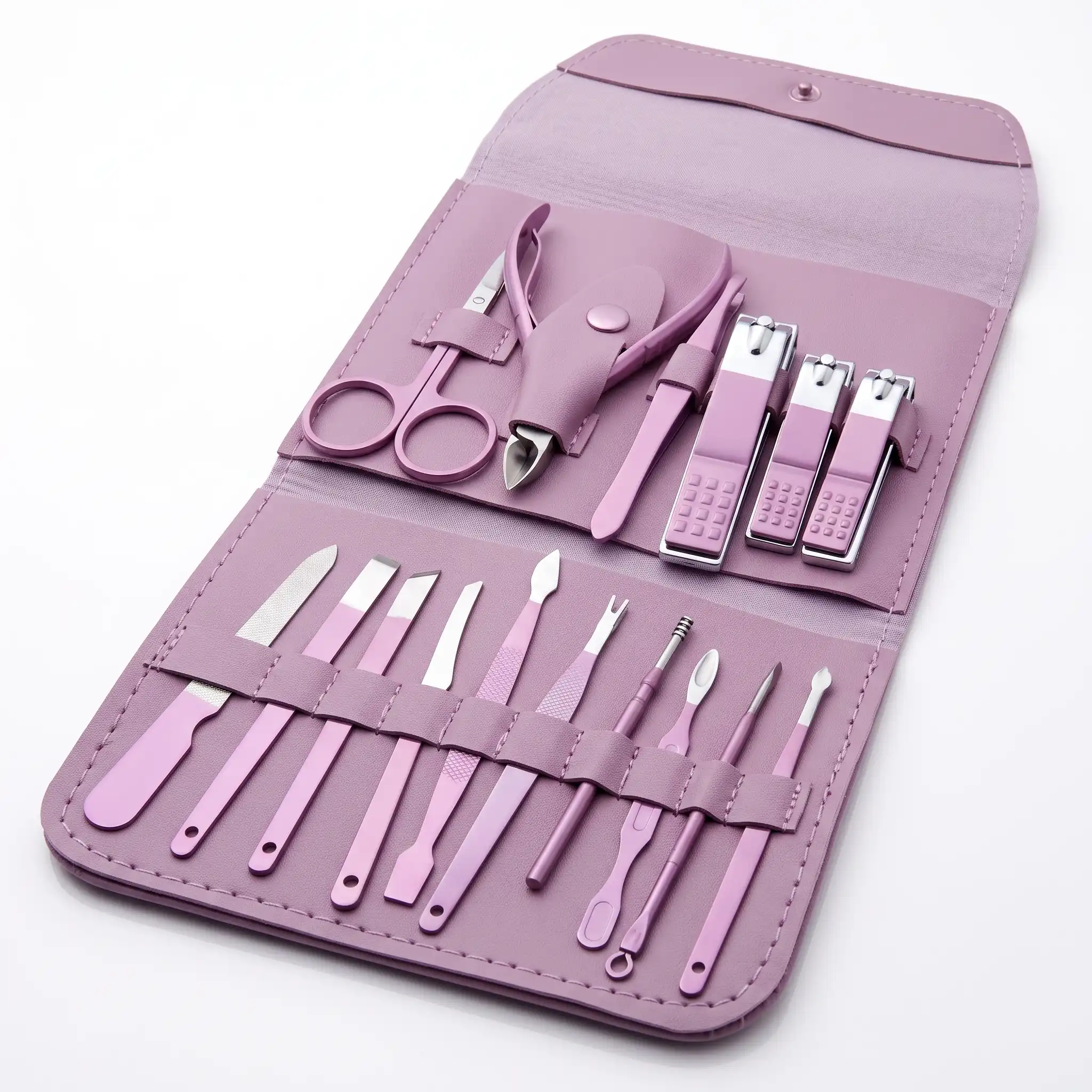 Trousse Manucure Pedicure Set kit de 16 pièces en Acier inoxydable