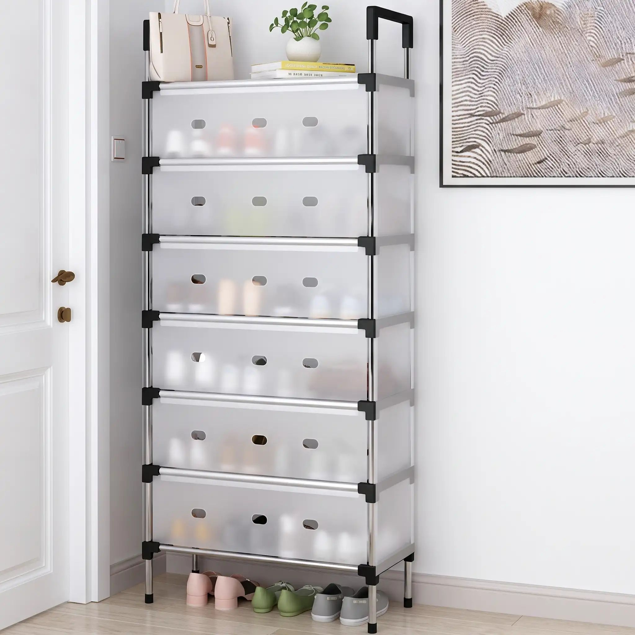 Organisateurs de chaussures Meuble 7 étagère de rangement,anti-poussière ,solid,pratique