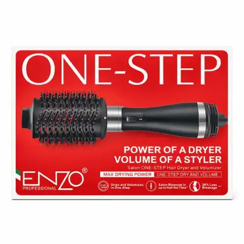Enzo ONE-STEP Hair Dryer & Volumizer – Brosse Chauffante pour Sécher, Lisser et Donner du Volume