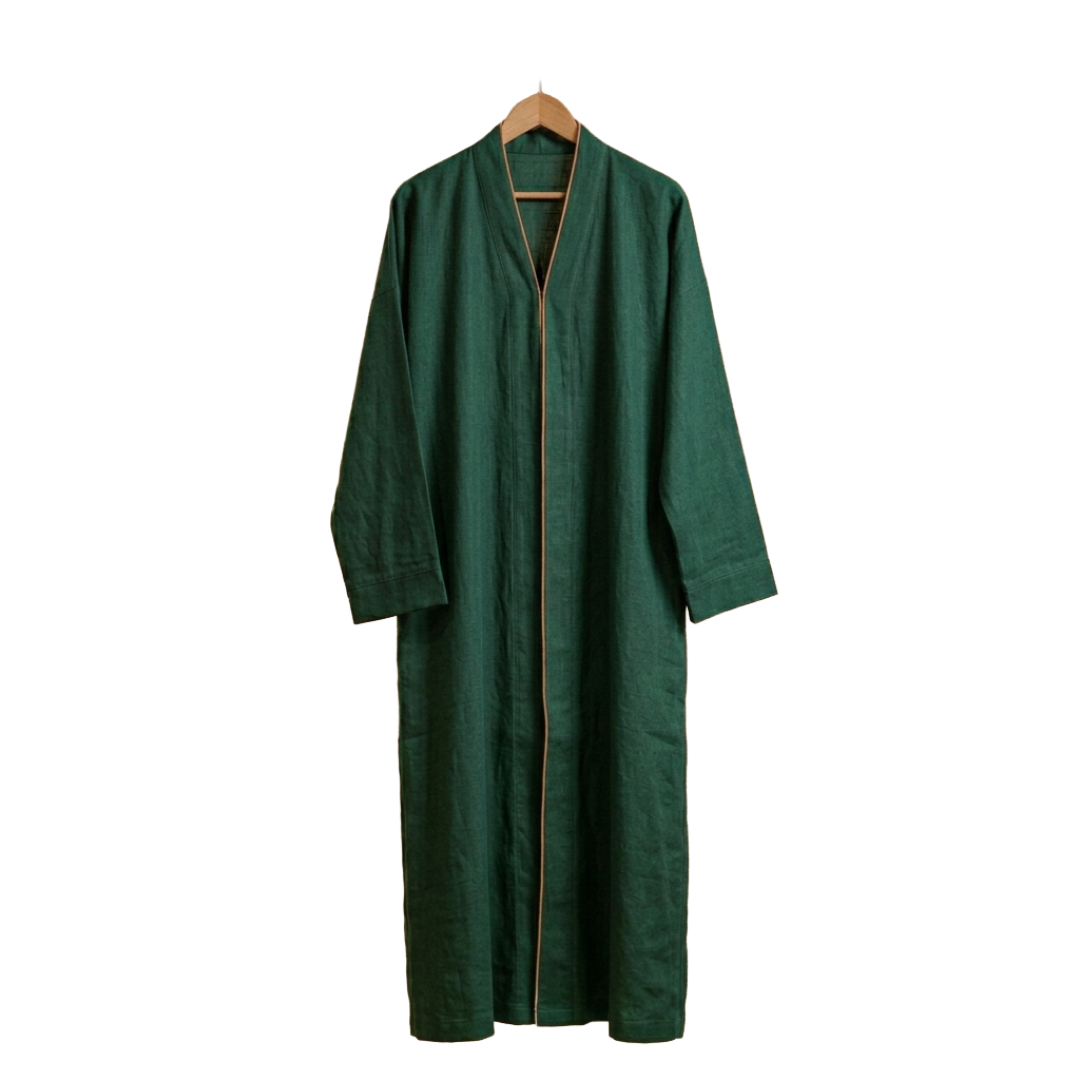 Ethereal Linen Abaya Green - All Size