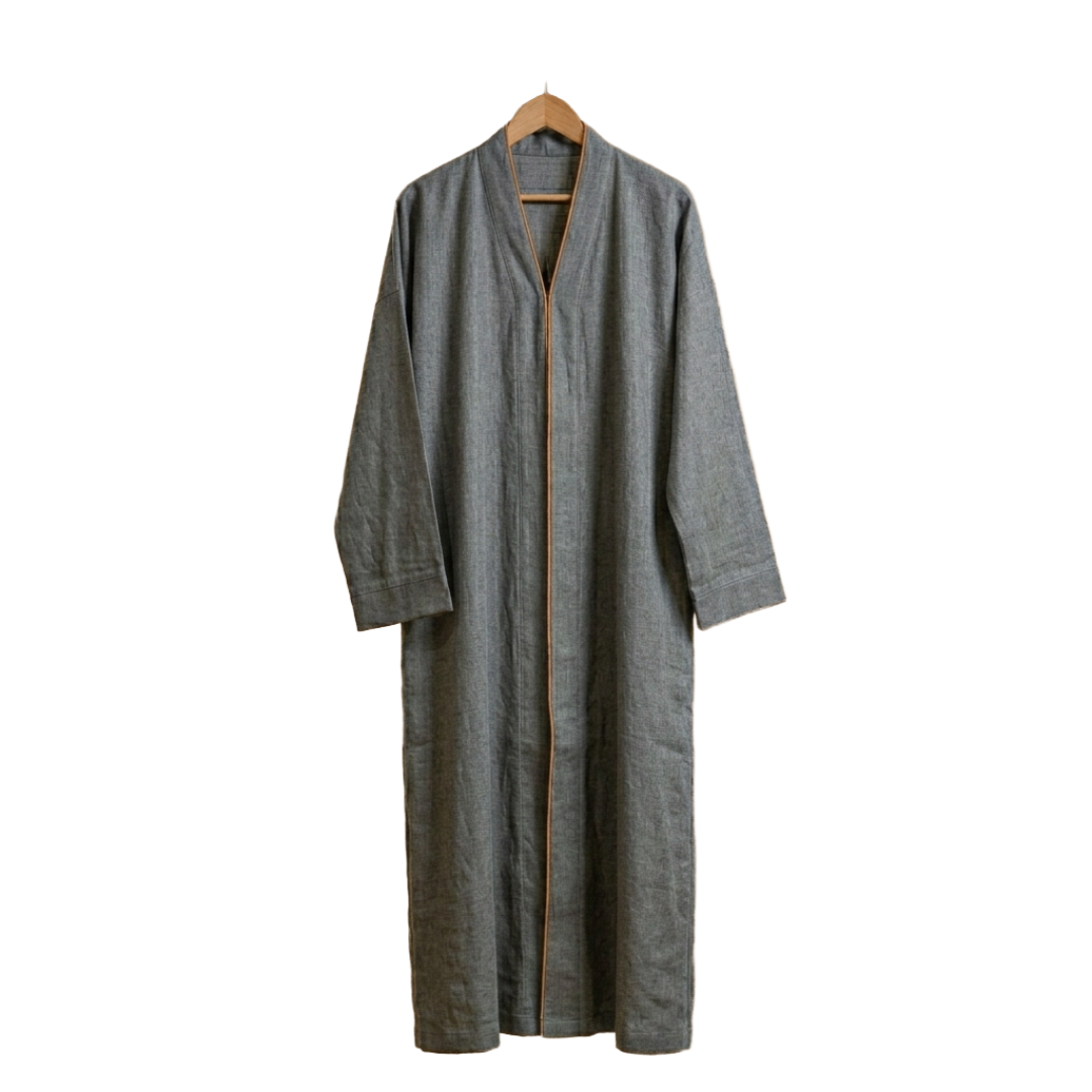 Ethereal Linen Abaya Gray - All Size