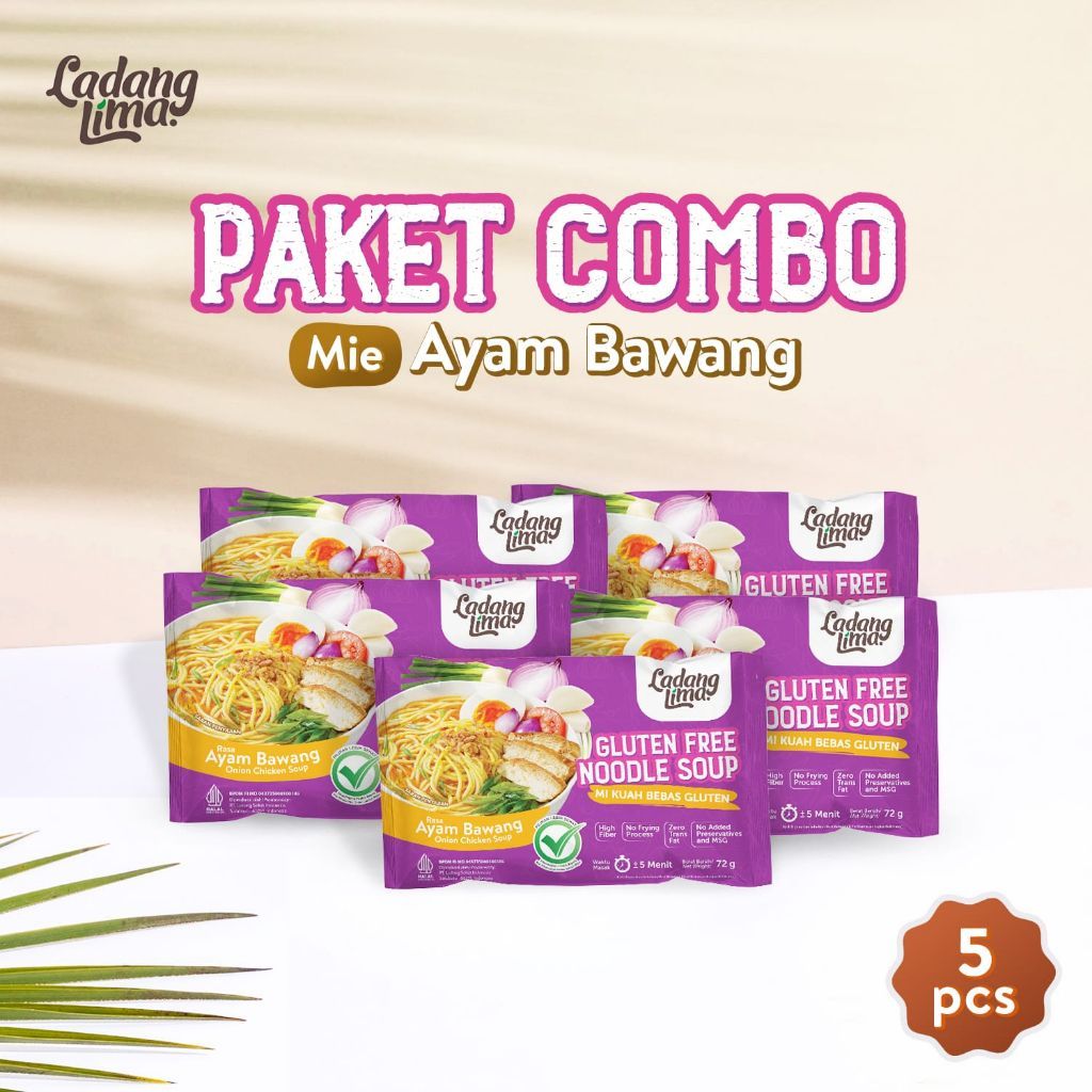 Paket Mie Ayam Bawang Ladang Lima 5 Pcs