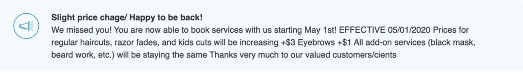 Service Experience: Announcements