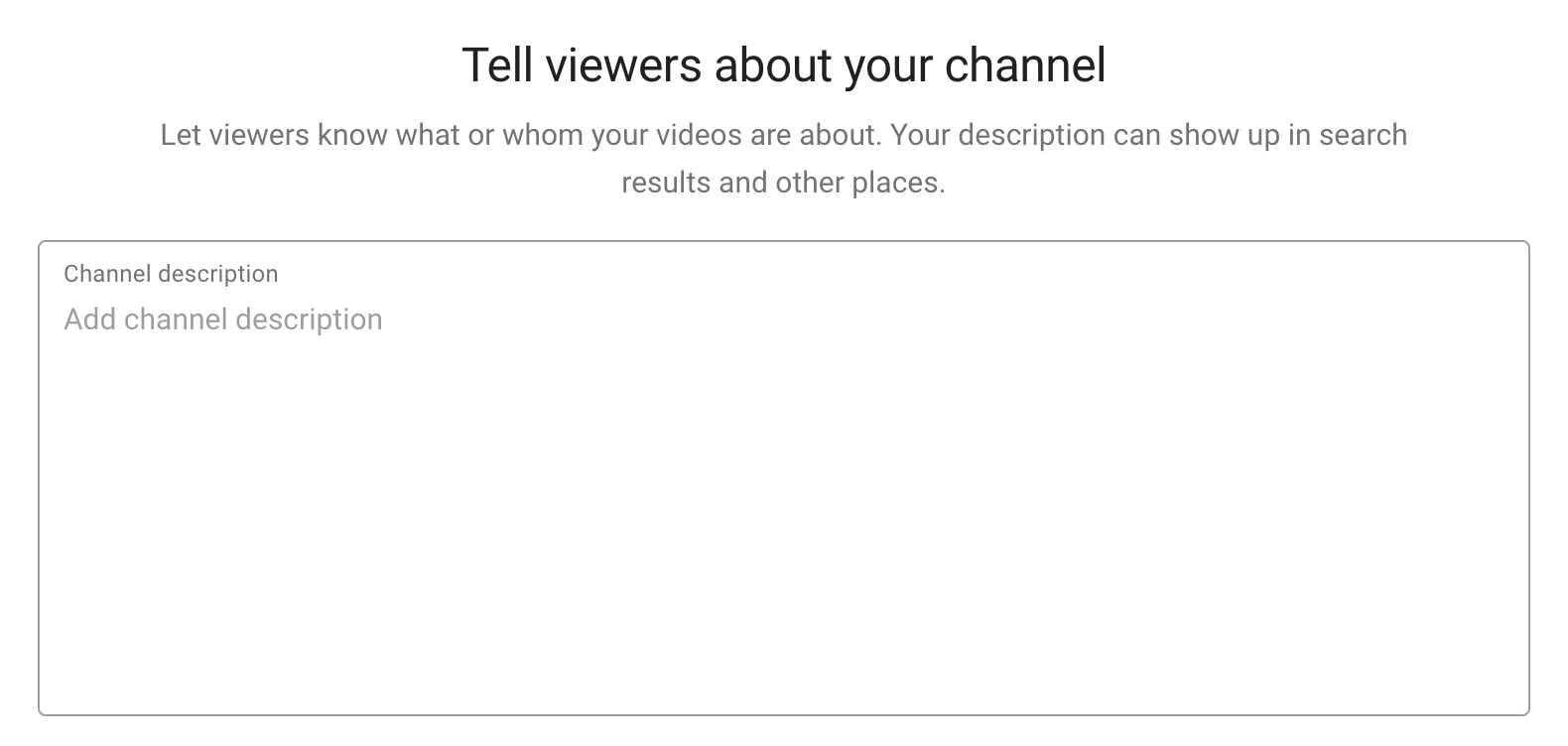 Description box in YouTube