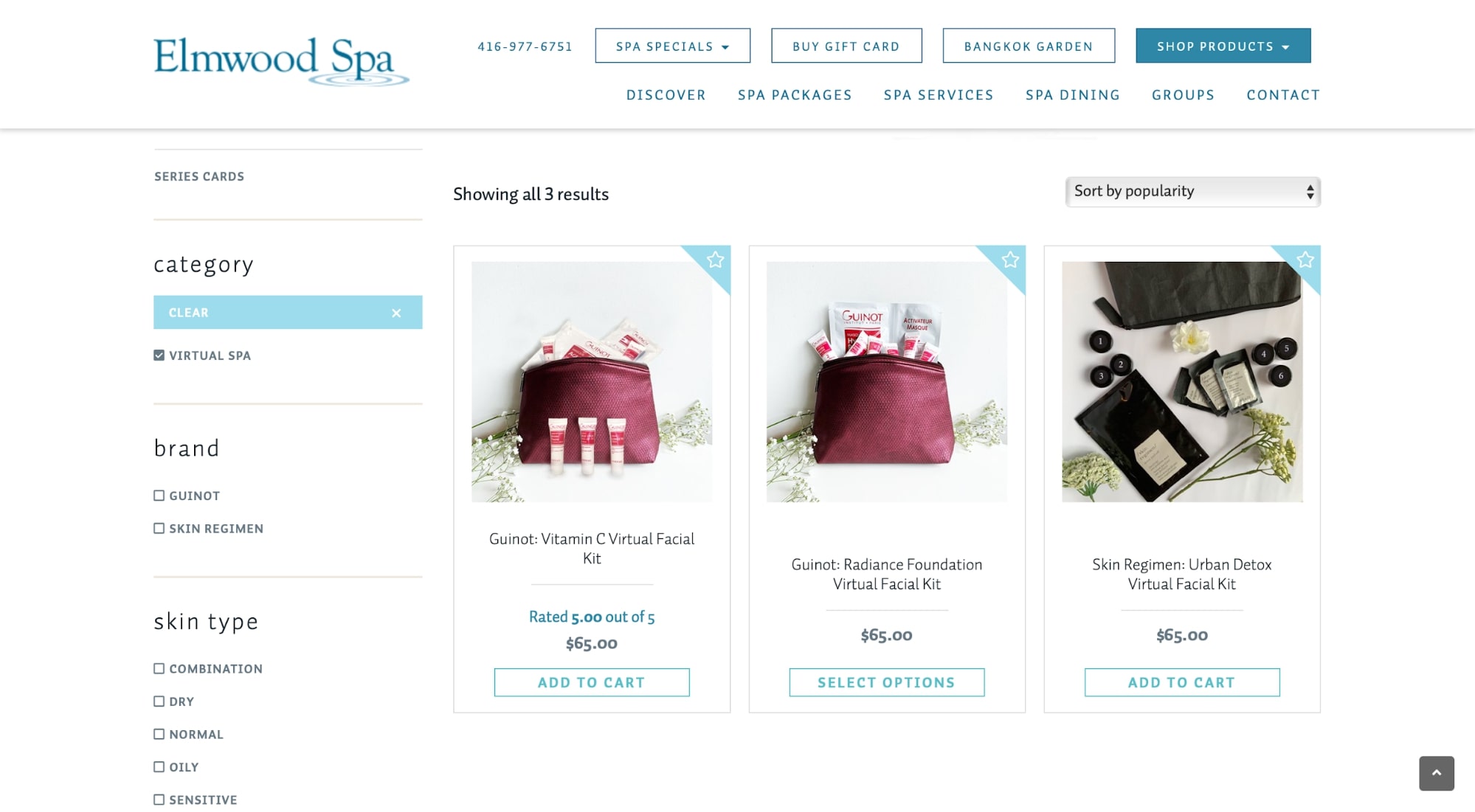 website landing page