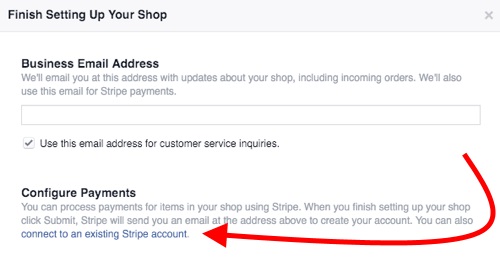 Configure payments Facebook Shops