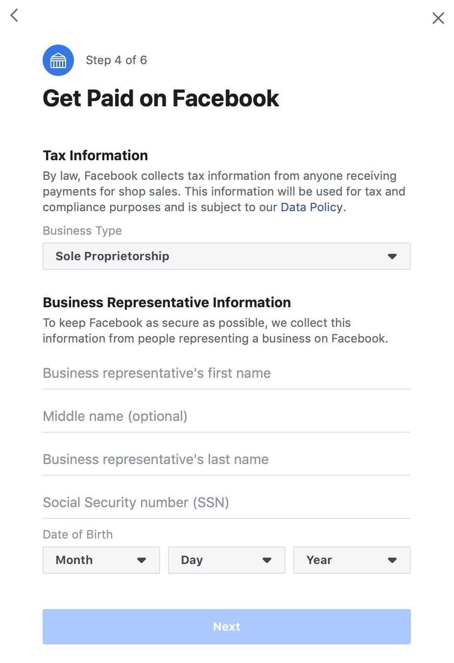 Choose Business Type