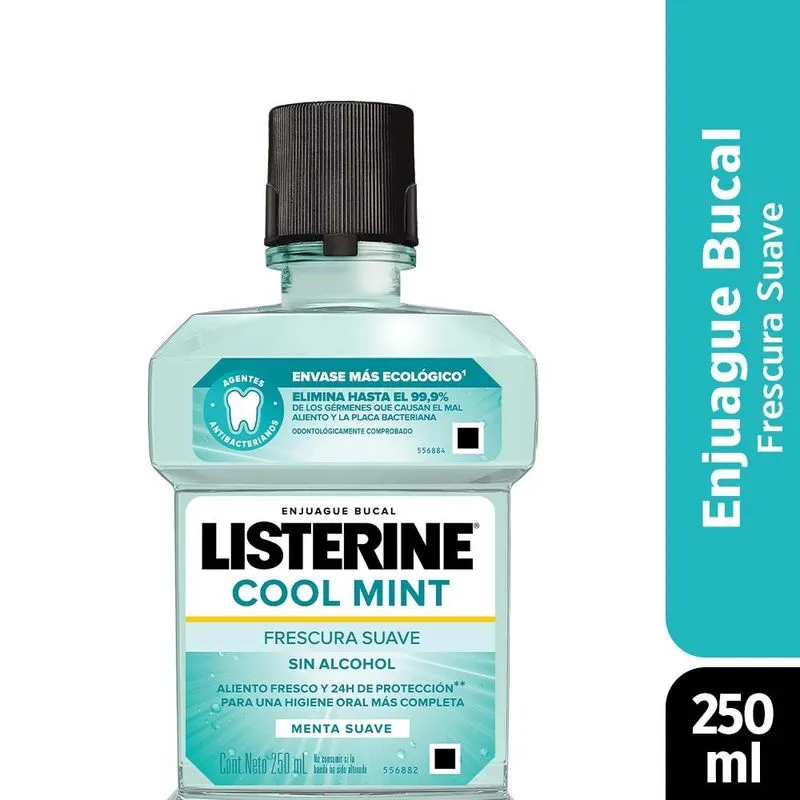 Listerine Enjuague Bucal Cool Mint Frescura Suave Sin Alcohol x 250 ml