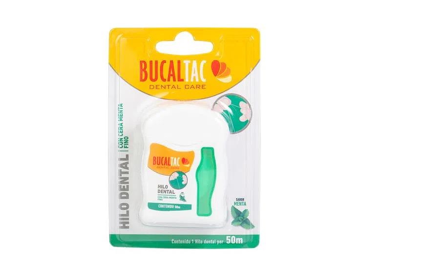 Bucal Tac Hilo Dental con Cera Fino Menta 50 m