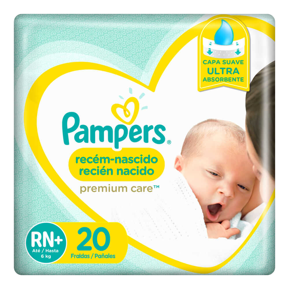 Pampers Pañal Extra Super Suave RN x 20 unid 