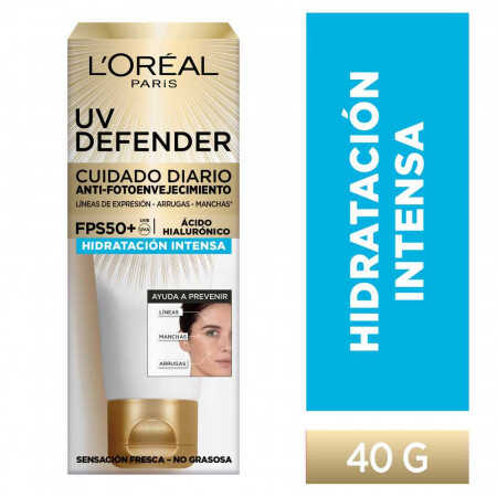 L'Oréal Paris Crema Hidratación Intensa FPS50 Uv Defender x 40 gr