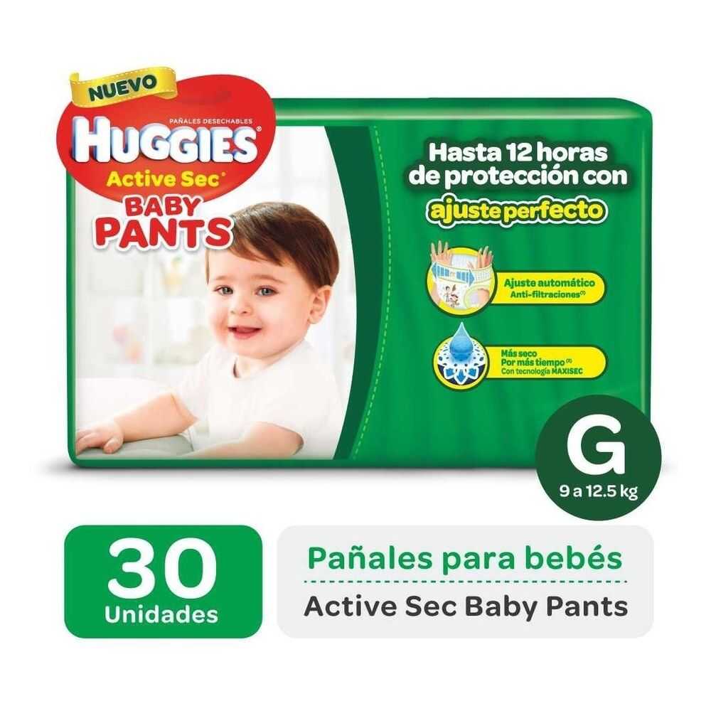 Huggies Pañal Active Sec Baby Pants Grande x 30 unid