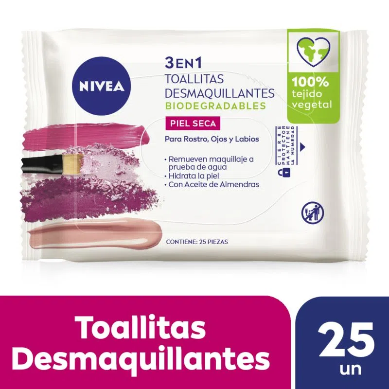 Nivea Toallitas Desmaquillantes Suaves x 25 unid