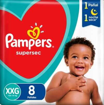 Pampers Super Sec Plus XXGde x 8 unid 