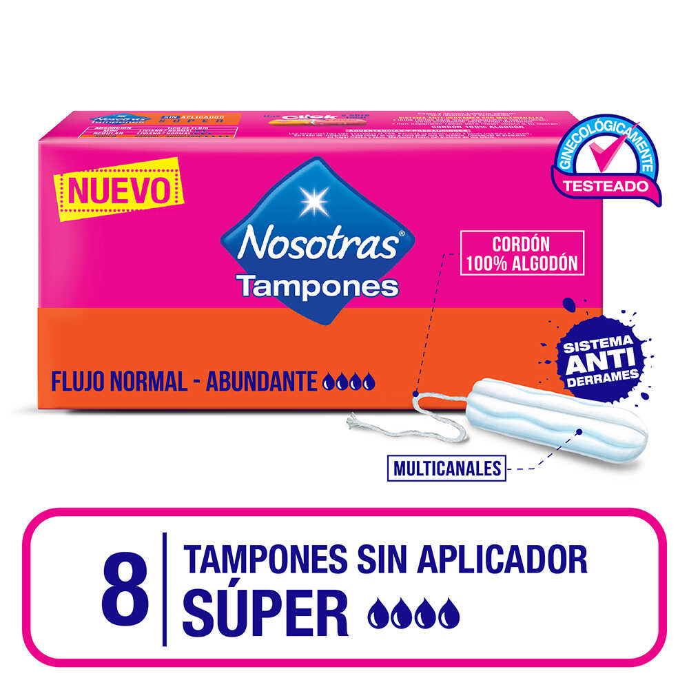 Nosotras Tampones sin Aplicador Super x 8 unid 