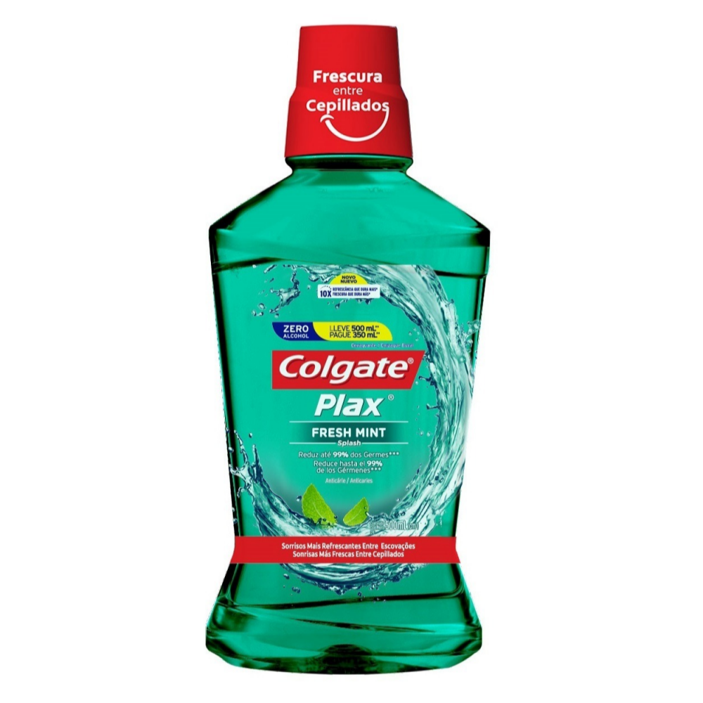 Colgate Plax Enjuague Bucal Zero Alcohol Fresh Mint x 500 ml