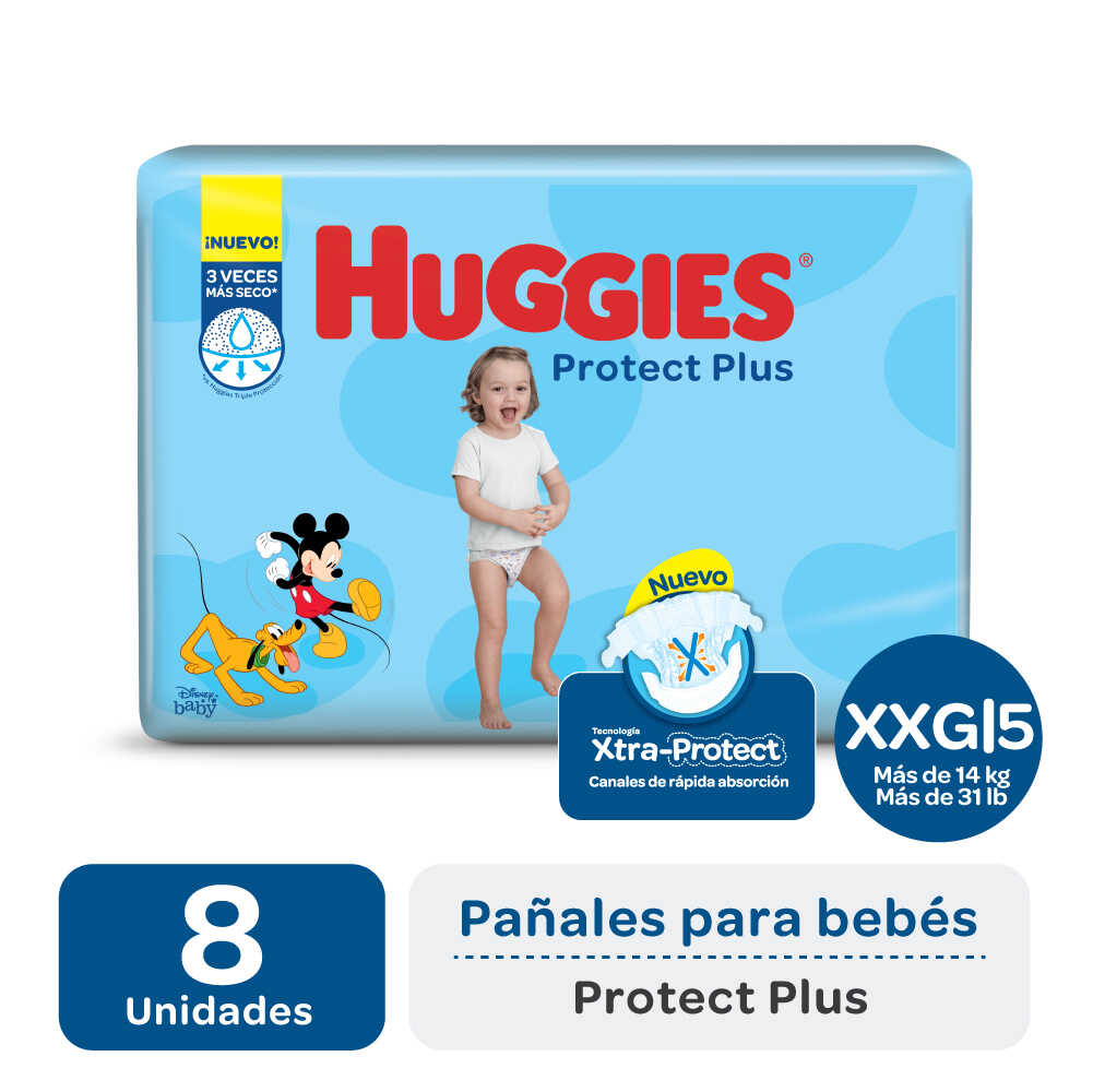 Huggies Protect Plus Pañales Bebé XXG x 8 unid 