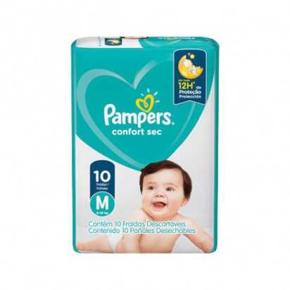 Pampers Confort Sec Pañales Mediano x 10 unid 