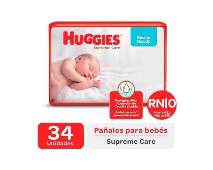 Huggies Pañales Supreme Care Recien Nacido x 34 unid 