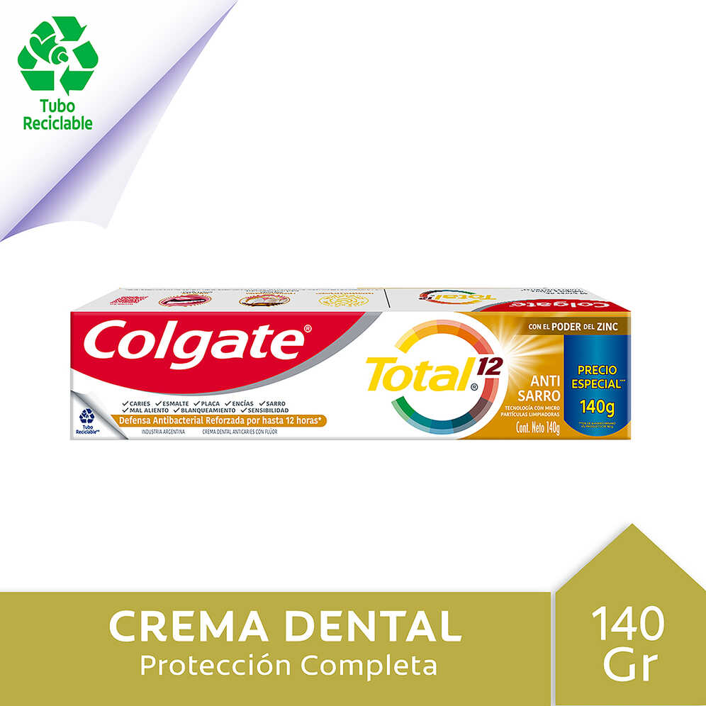 Colgate Crema Dental Total 12 Control Sarro x 140 gr