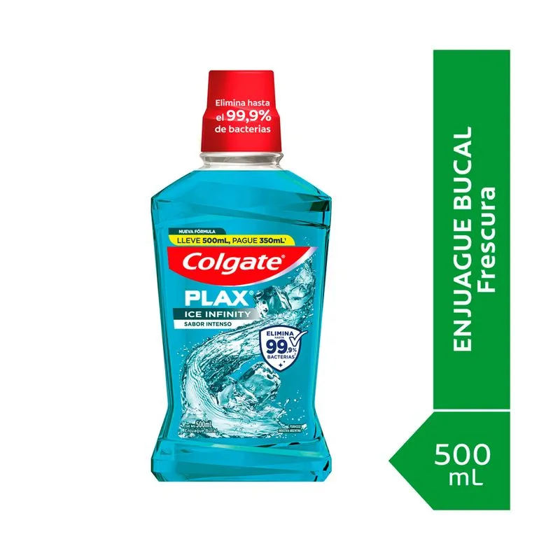 Colgate Plax Enjuague Bucal Hielo Infinito x 500 ml