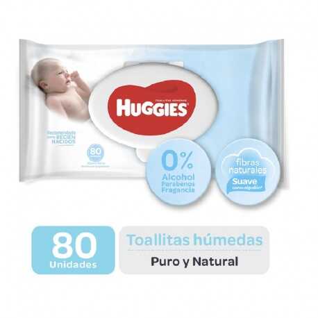 Huggies Toallas Humedas Puro y Natural x 80 unid