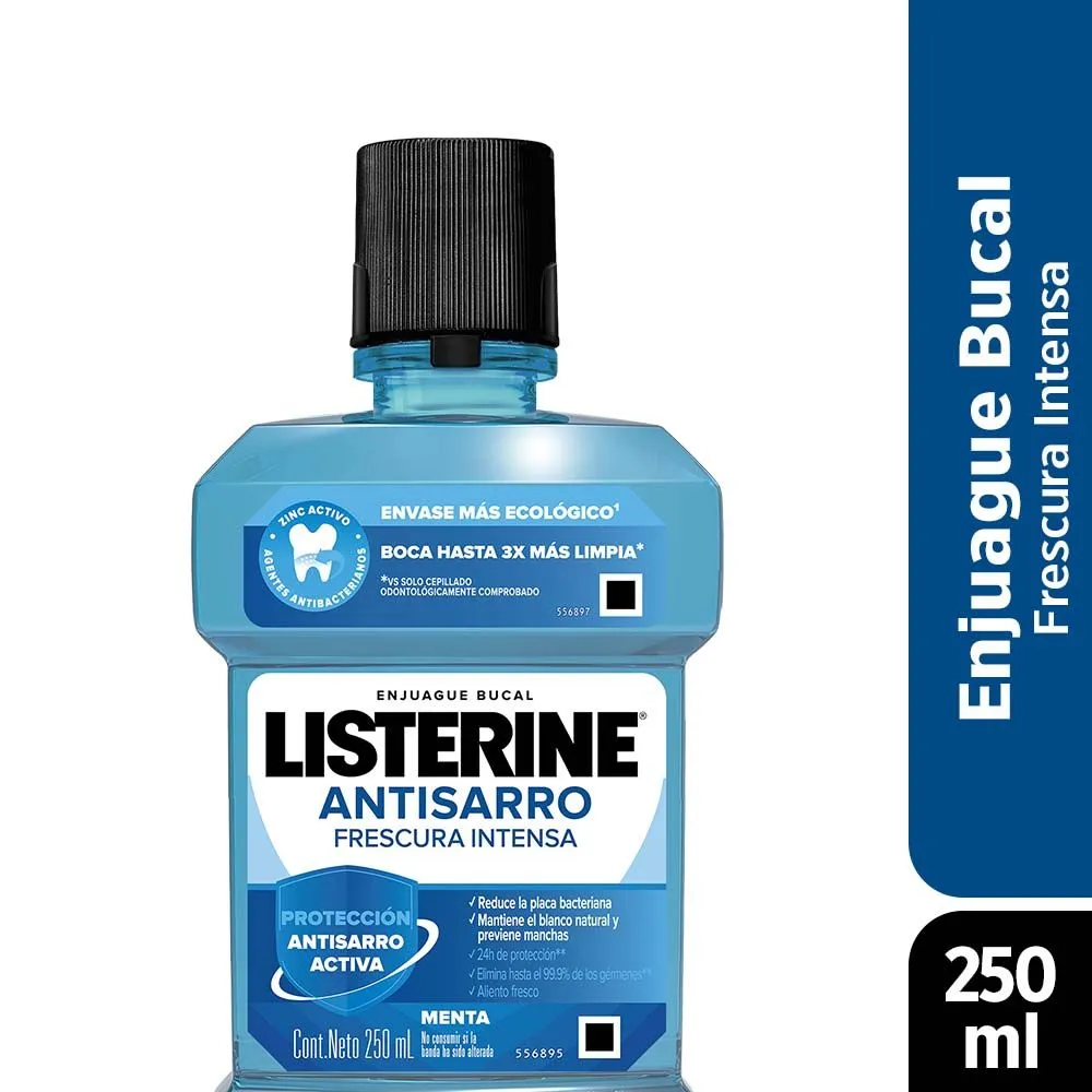 Listerine Enjuague Bucal Antisarro Frescura Intensa x 250 ml