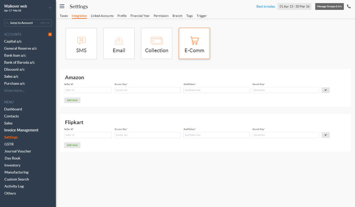 E commerce integration