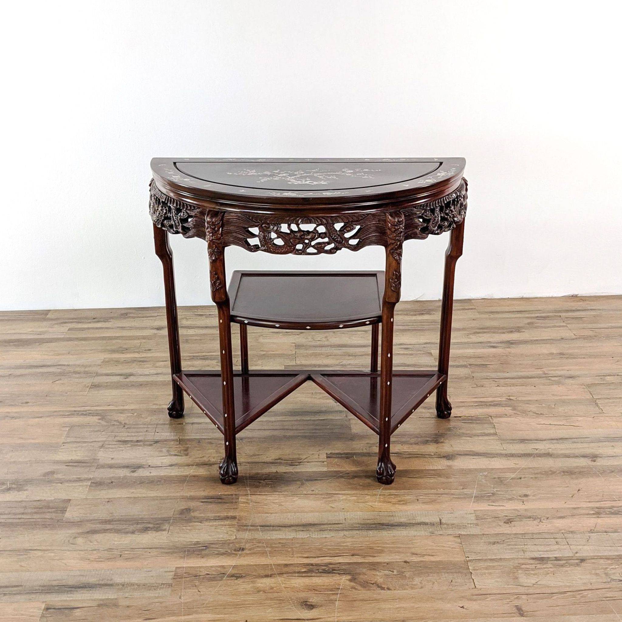 Vintage Chinese Demilune Console Table - image 0