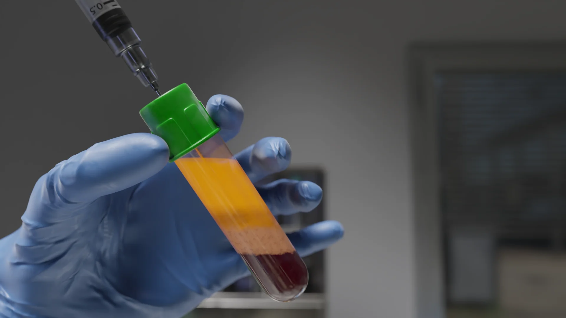 Fraktioniertes Blut nach Zentrifugation 