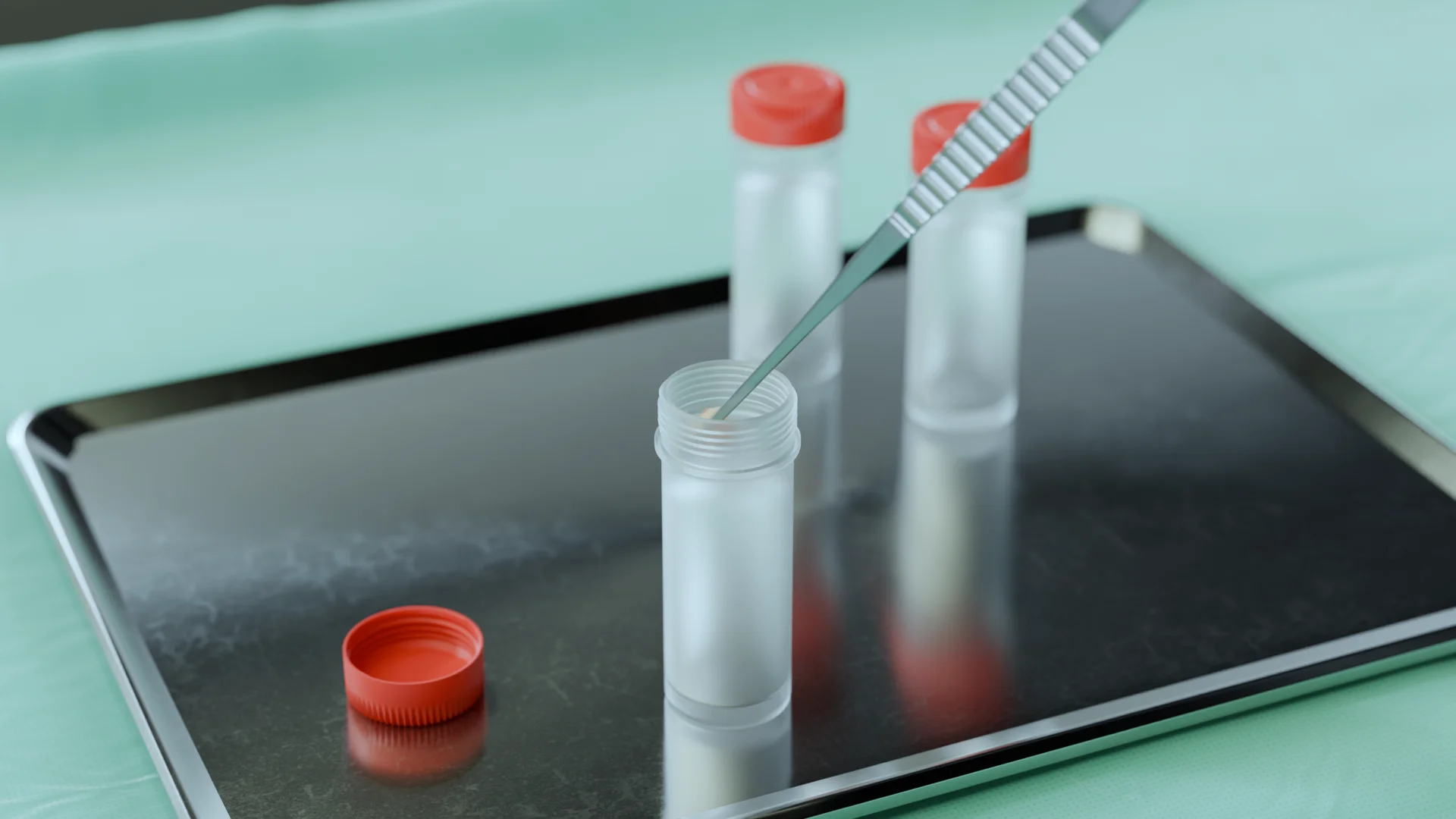 Помещение образца в фиксирующий раствор