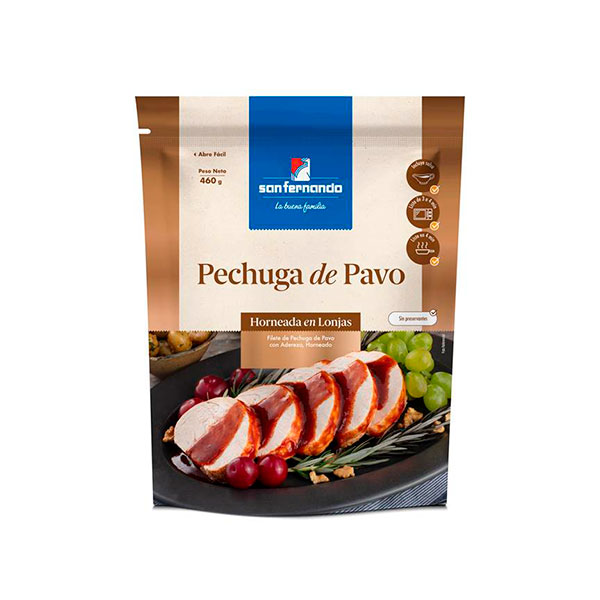 Lonjas de pechuga de pavo horneadas x 460 Gr