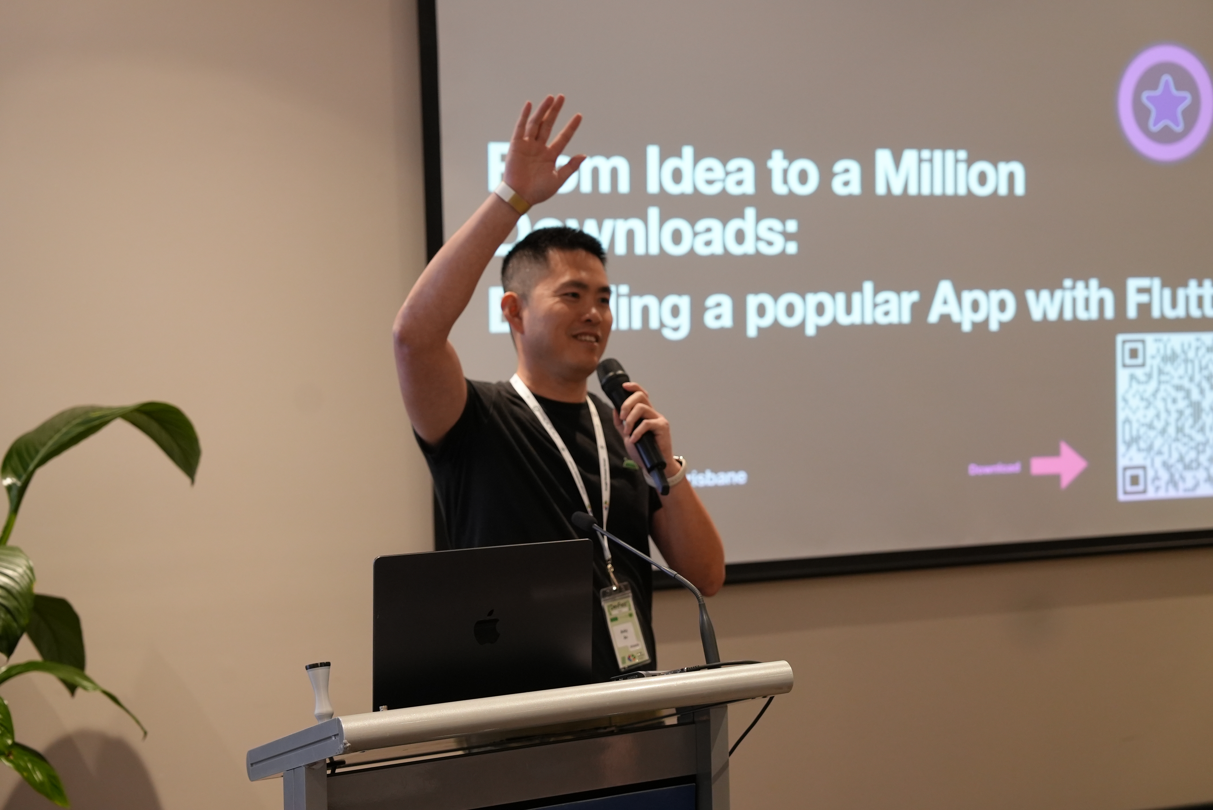A past DevFest Sydney speaker presenting