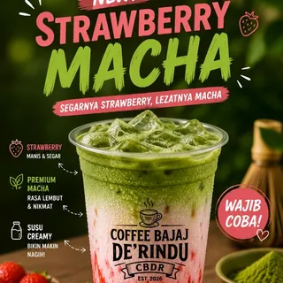 Strawberry Macha Latte