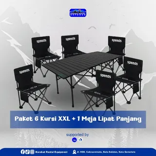 Kursi Lipat XXL + Meja Panjang ( 6 Kursi + 1 Meja Panjang )