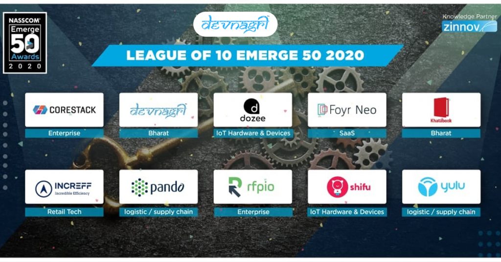 NASSCOM Recognizes Devnagri In The Prestigious Prestigious Emerge 50 league of 10