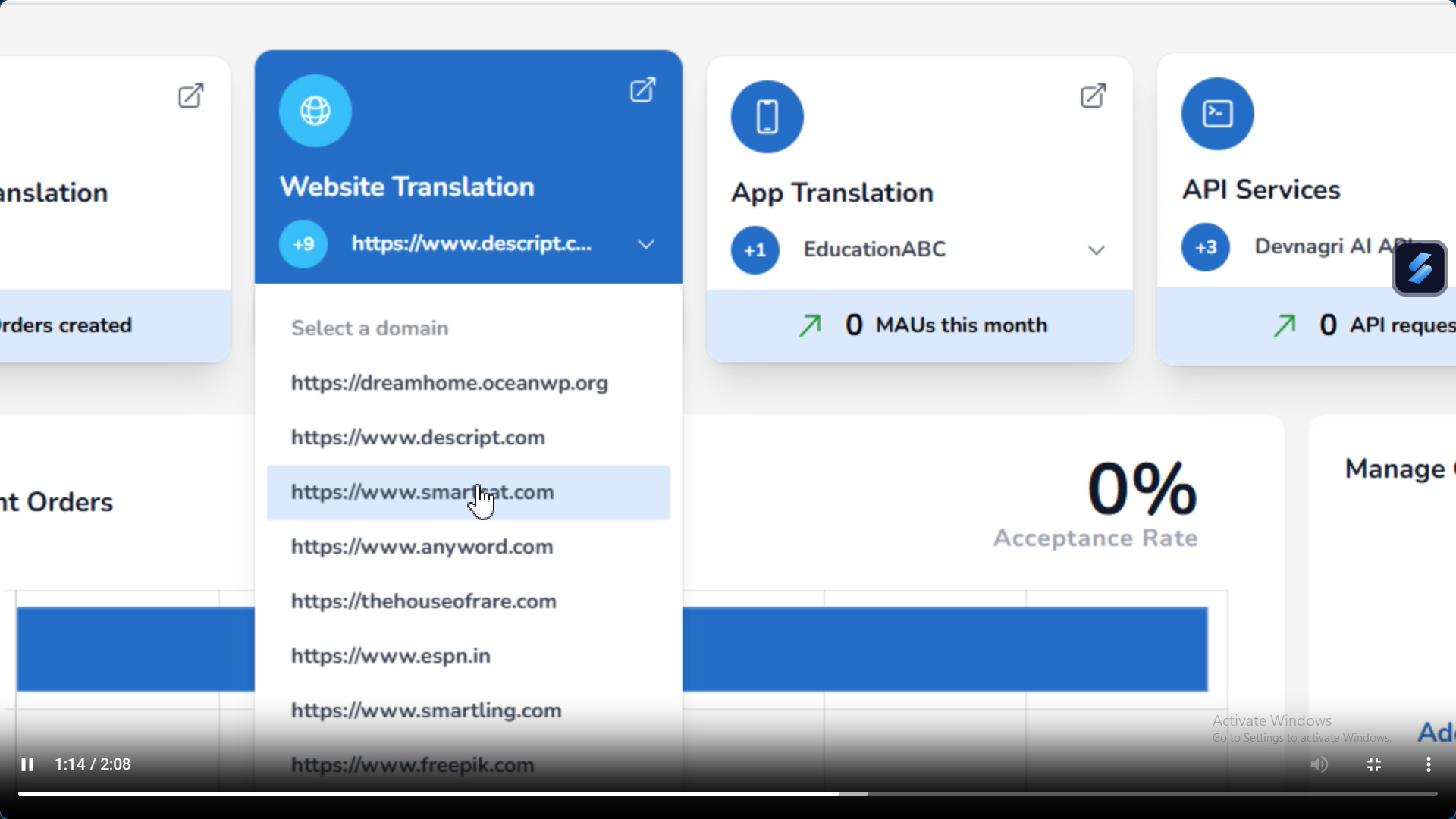 Open Website Translation Tab