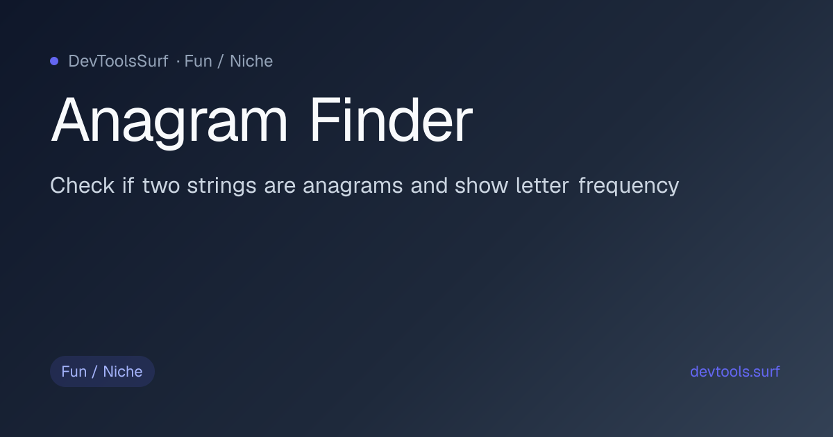 Anagram Finder preview - Fun / Niche tool