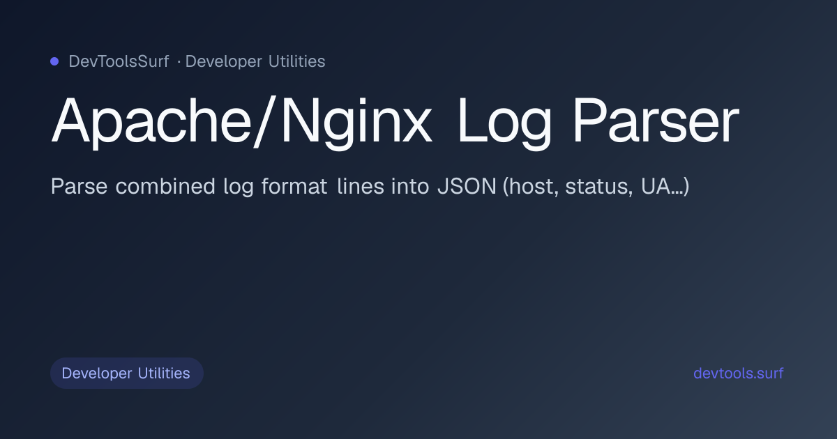 Apache/Nginx Log Parser preview - Developer Utilities tool