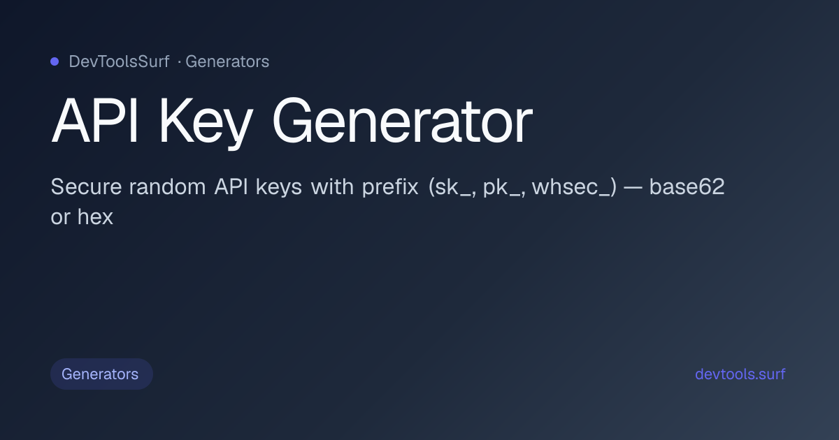 API Key Generator preview - Generators tool