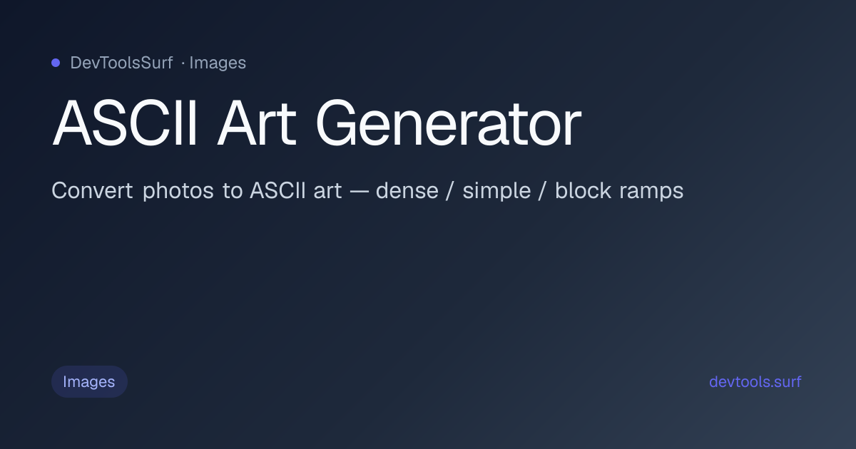 ASCII Art Generator preview - Images tool