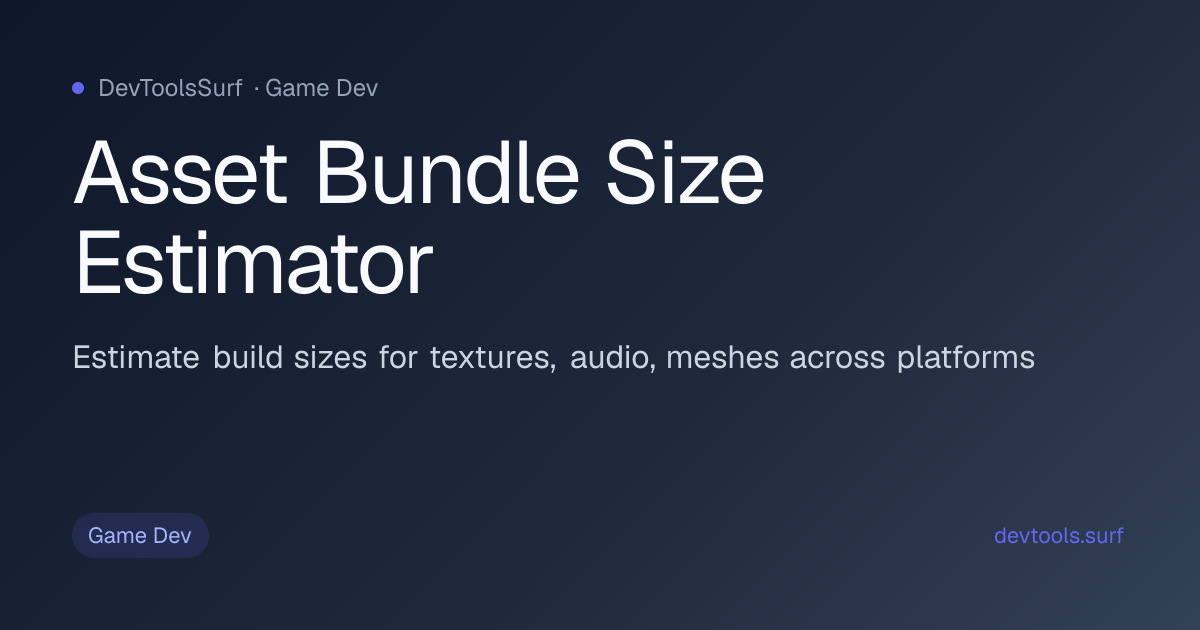 Asset Bundle Size Estimator preview - Game Dev tool