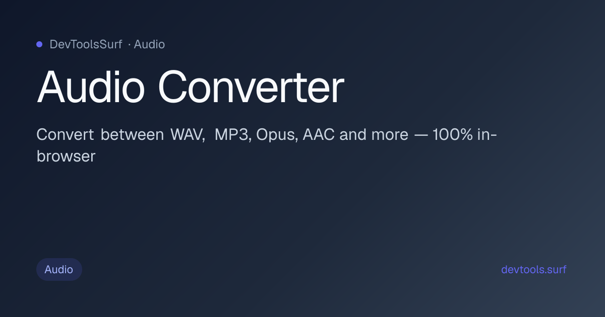 Audio Converter preview - Audio tool