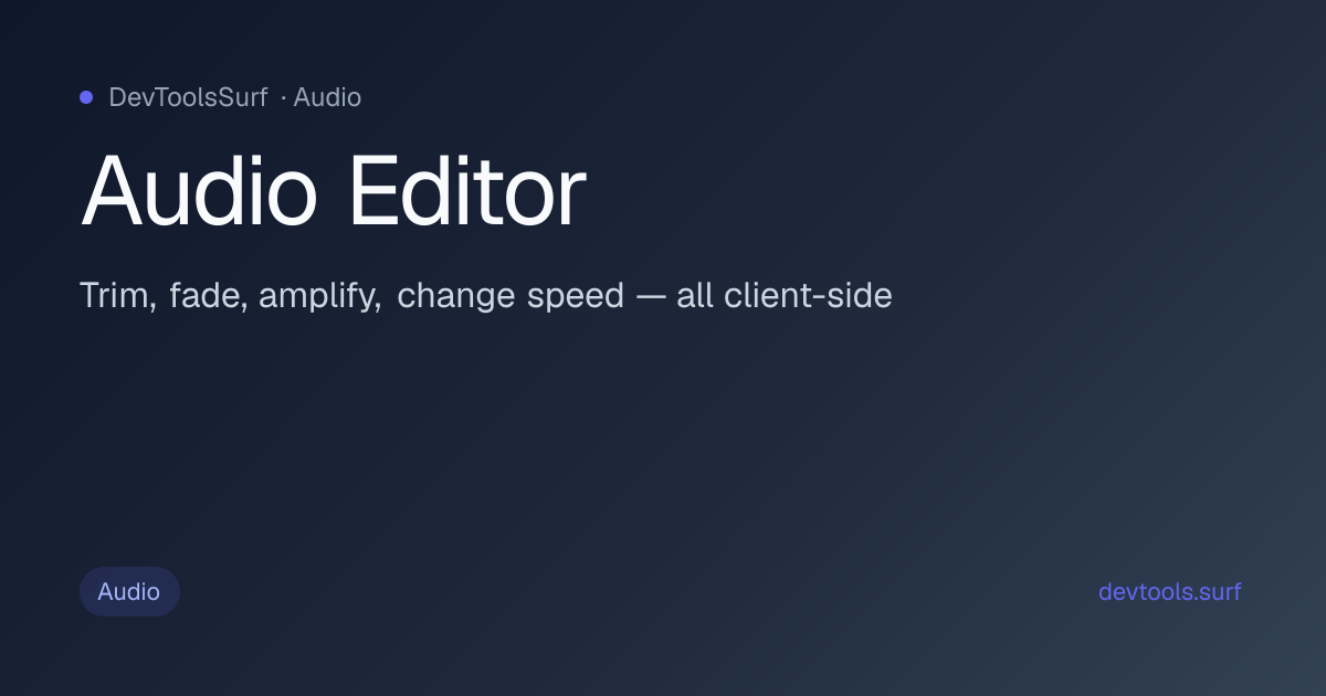 Audio Editor preview - Audio tool
