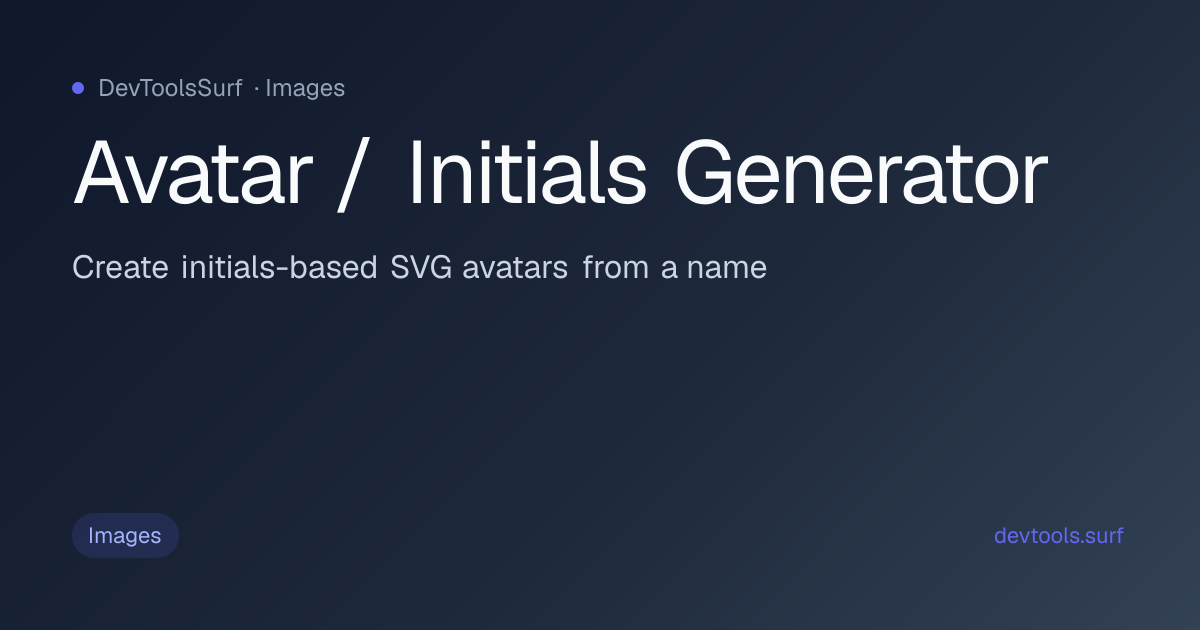 Avatar / Initials Generator preview - Images tool