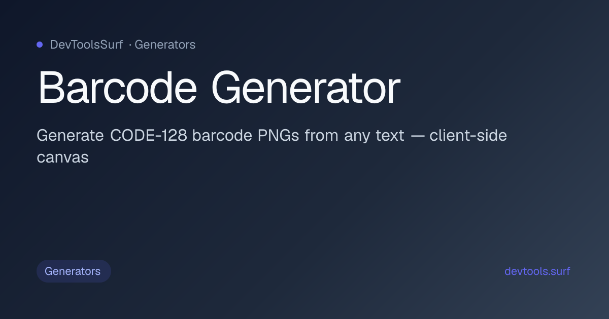 Barcode Generator preview - Generators tool