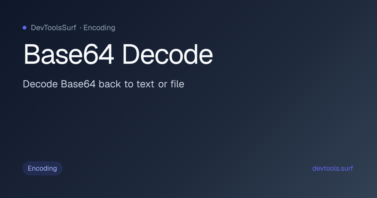 Base64 Decode preview - Encoding tool
