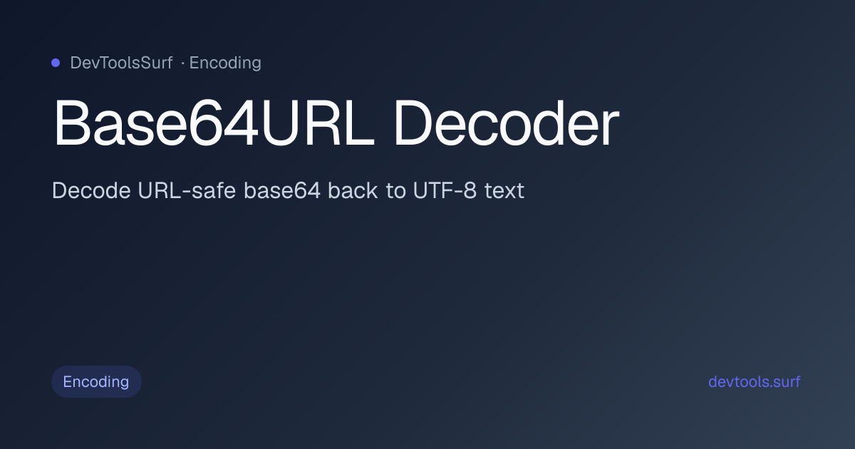 Base64URL Decoder preview - Encoding tool